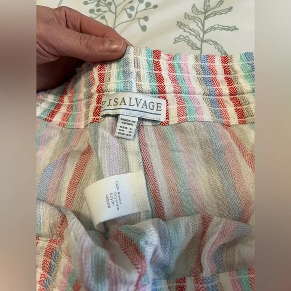 PJ Salvage Women’s Loungewear Saturday Morning Stripe Short, size L NWOT - Picture 4 of 7